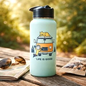 Life Is Good Stainless Steel Water Bottle